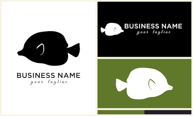 Line art fish logo template