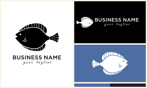 Vector line art fish logo template