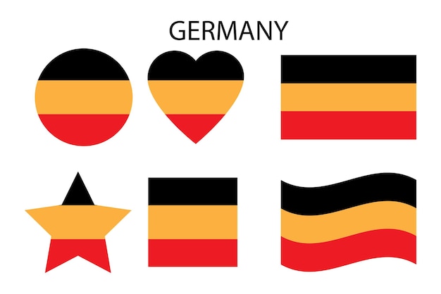 ドイツの数字のライン アート フラグ幾何学的なデザイン ベクトル図