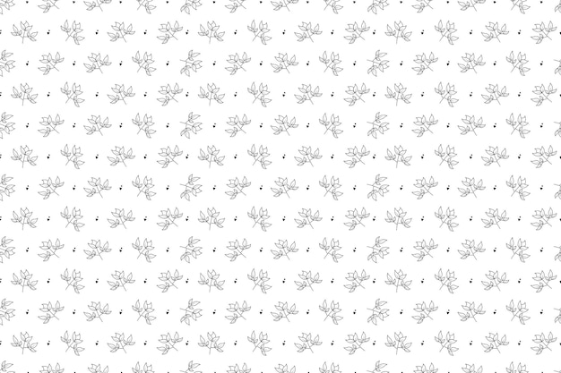 Line Art Floral Seamless Background