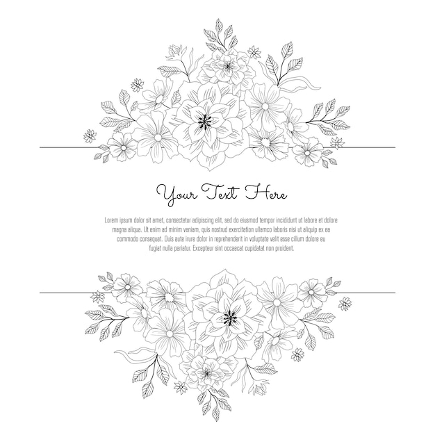 Line Art Floral Wedding and Greeting card