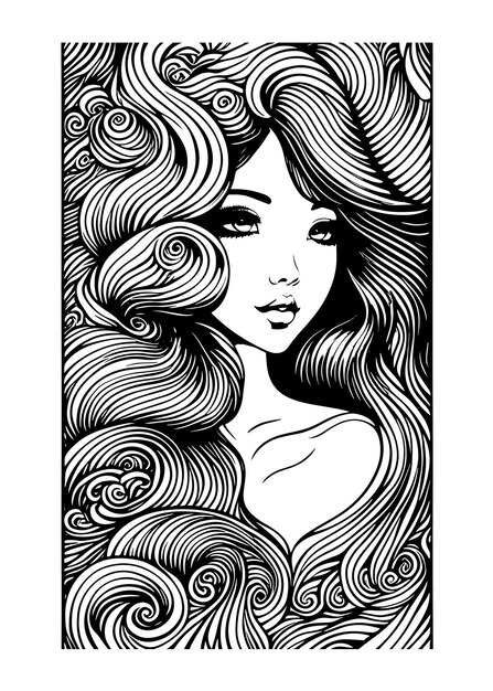 Line Art Free Vector hand drawn illustration