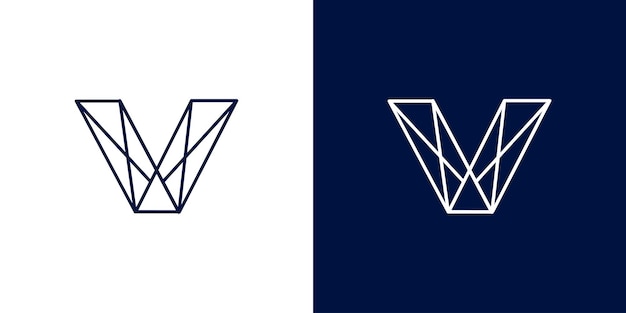 line art geometric v logo