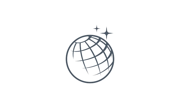 Line art of globe logo