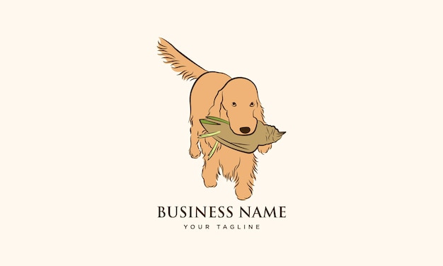 line art golden retriever logo