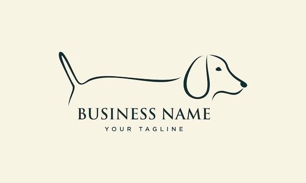 Line art golden retriever logo