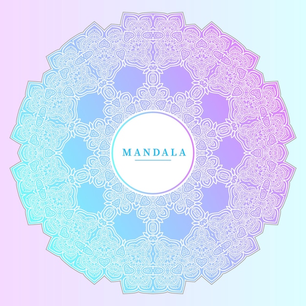 Vector line art gradient mandala vector for design