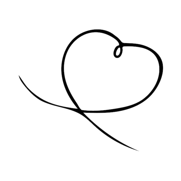 Line art hart op de witte backgraund Kleurplaat Vector illustratie