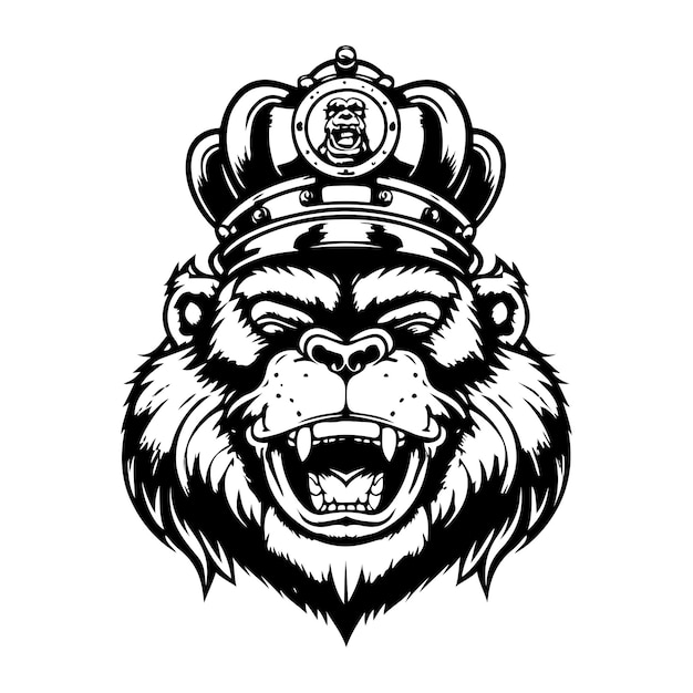 Line Art of the head of the lion queen