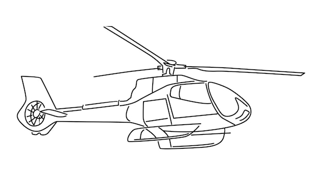 Vector line art of helicopter