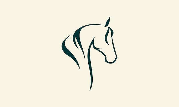 Line art horse head logo