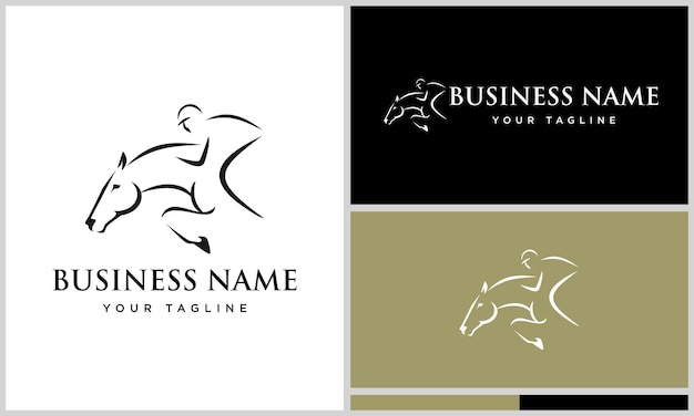 Line art horse logo design