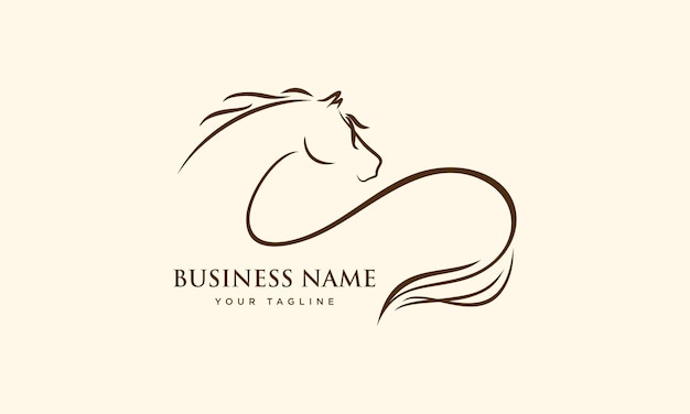 line art horse logo design