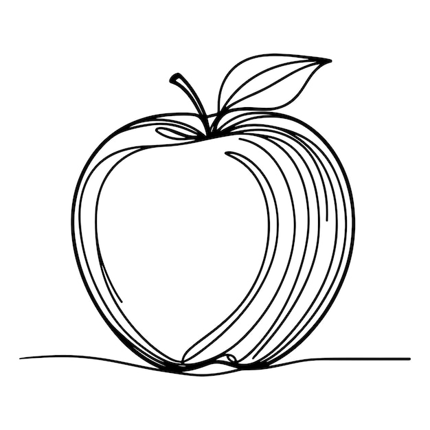 line art illustration of apple