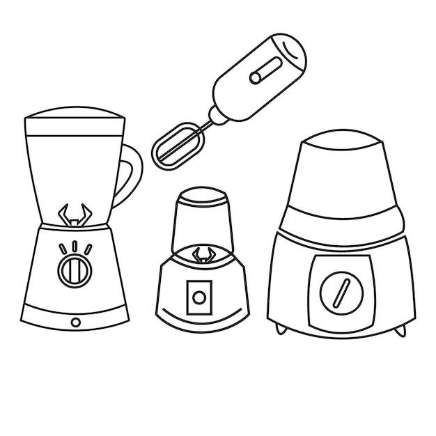Line art illustration mixer grinder Outline sketch drawing of mixer grinder
