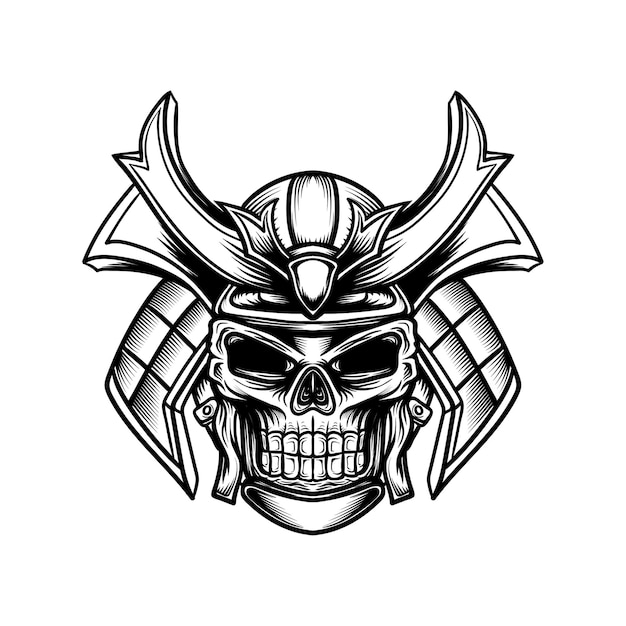 Samurai Warriai Skull Tattoo Japanese Ninja Mask Ilustração do Vetor -  Ilustração de crânio, bushido: 212004609