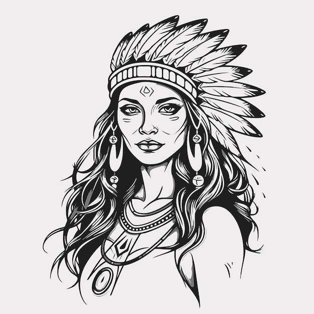 Line Art of Indian women