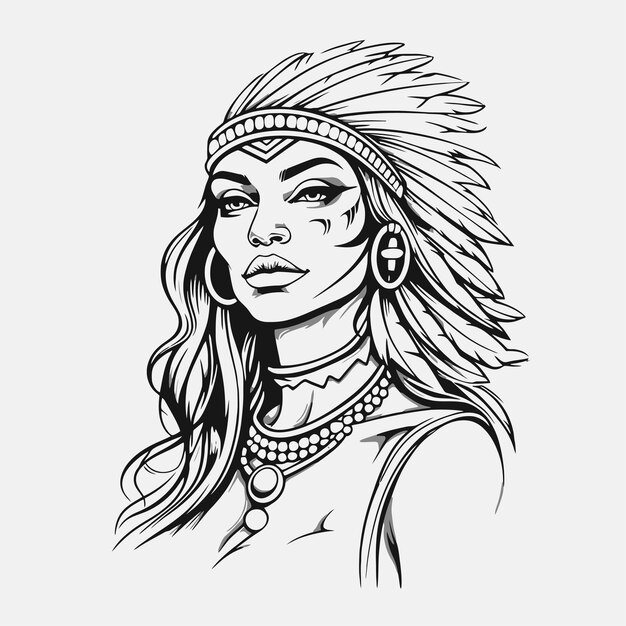 Line Art of Indian women