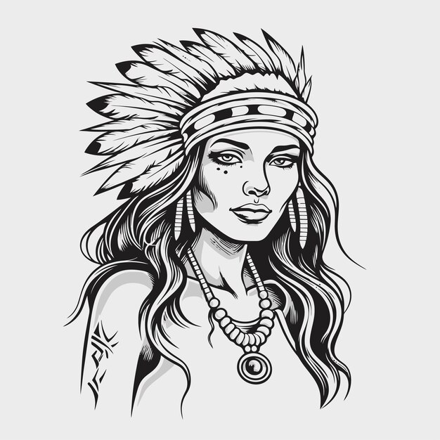 Line Art of Indian women