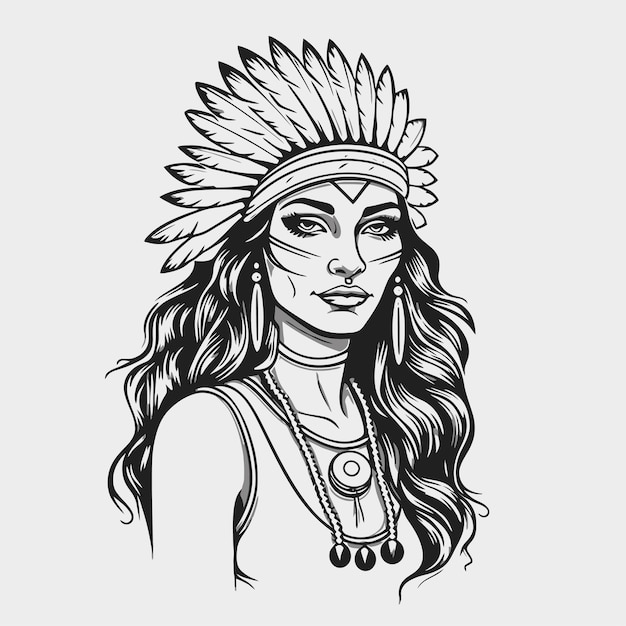 Premium Vector | Line art of indian women