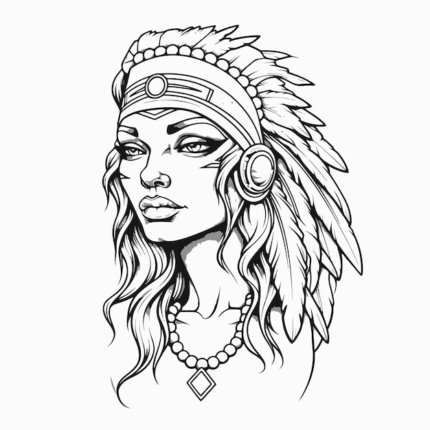 Line Art of Indian women