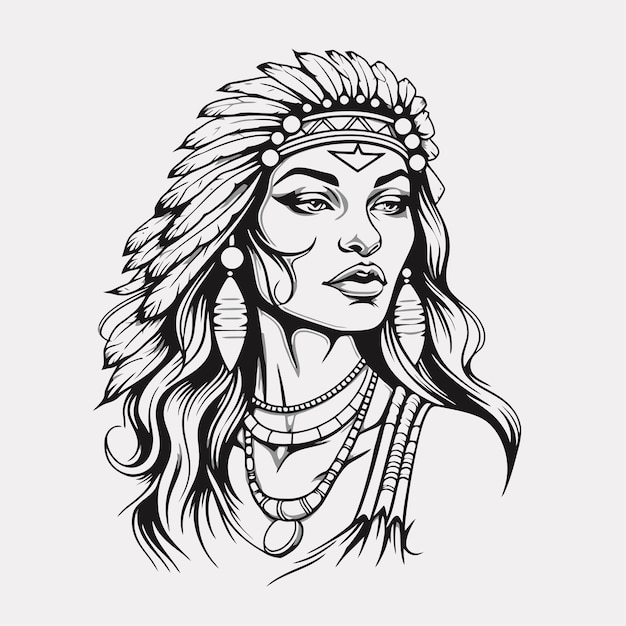 Line Art of Indian women