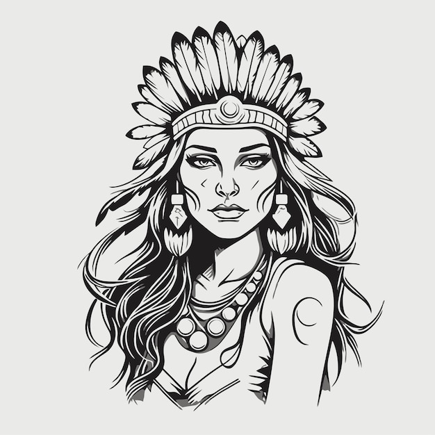 Premium Vector | Line art of indian women