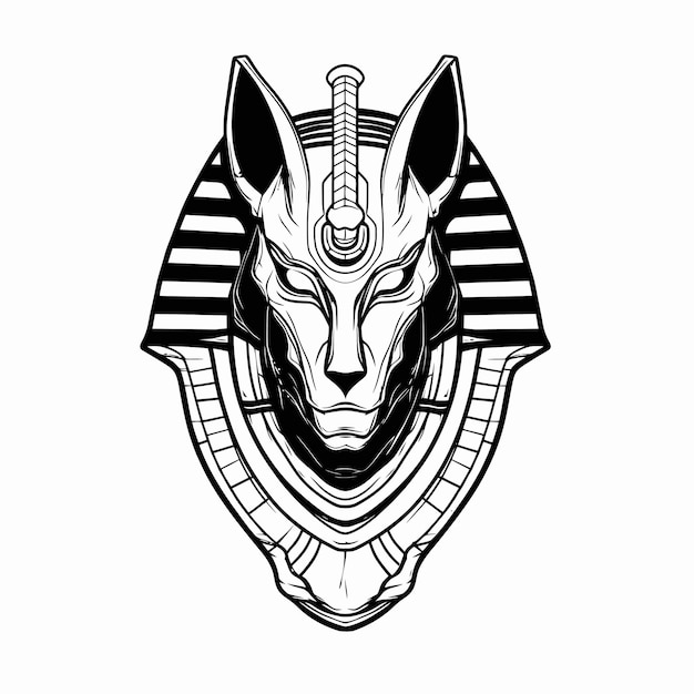 Line Art of King Anubis