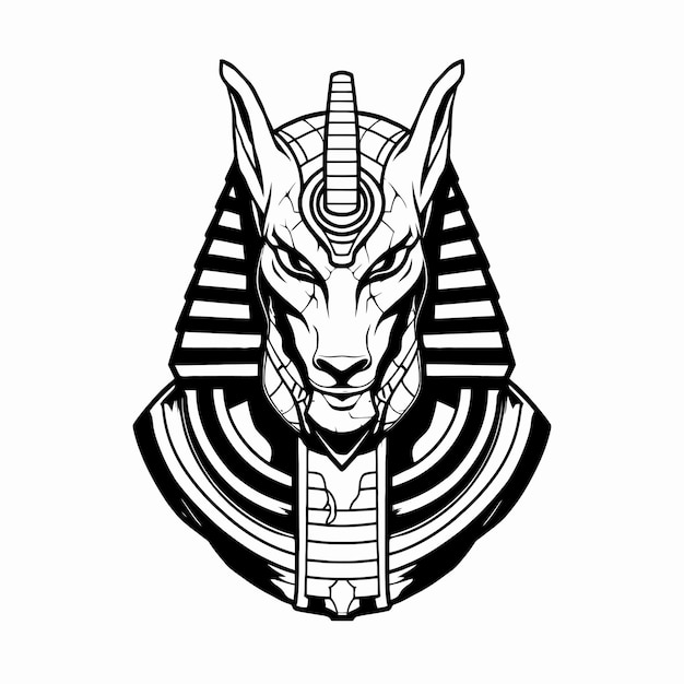 Line Art of King Anubis