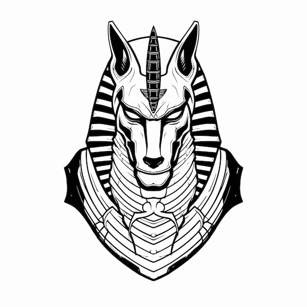 Premium Vector | Line art of king anubis