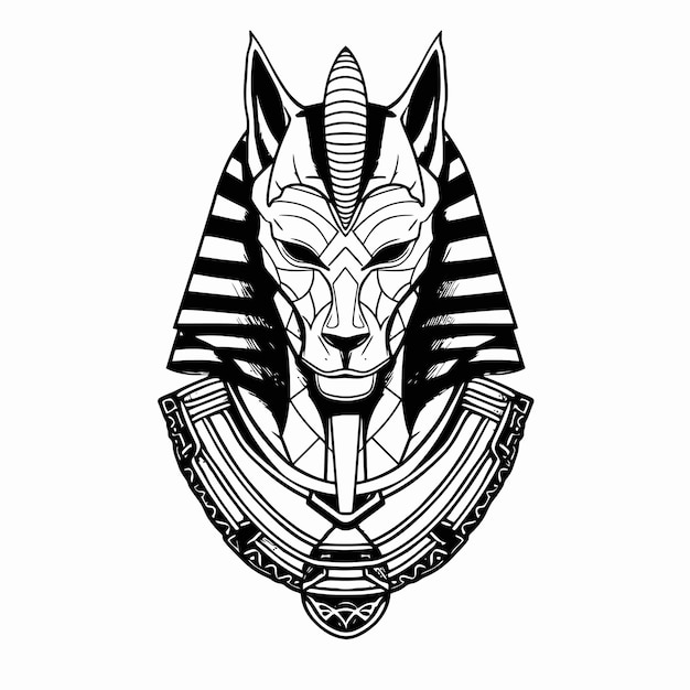 Line Art of King Anubis