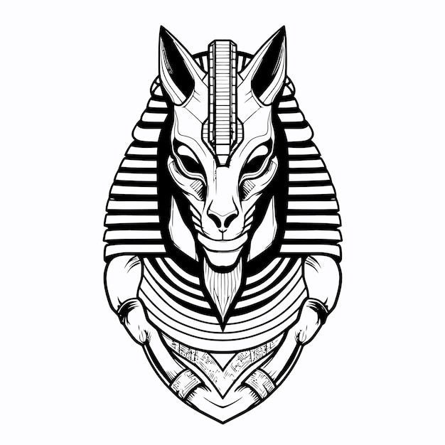 Line Art of King Anubis