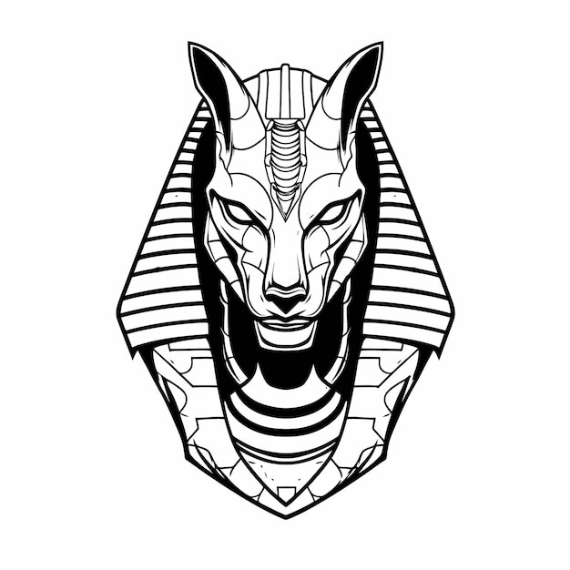 Line Art of King Anubis