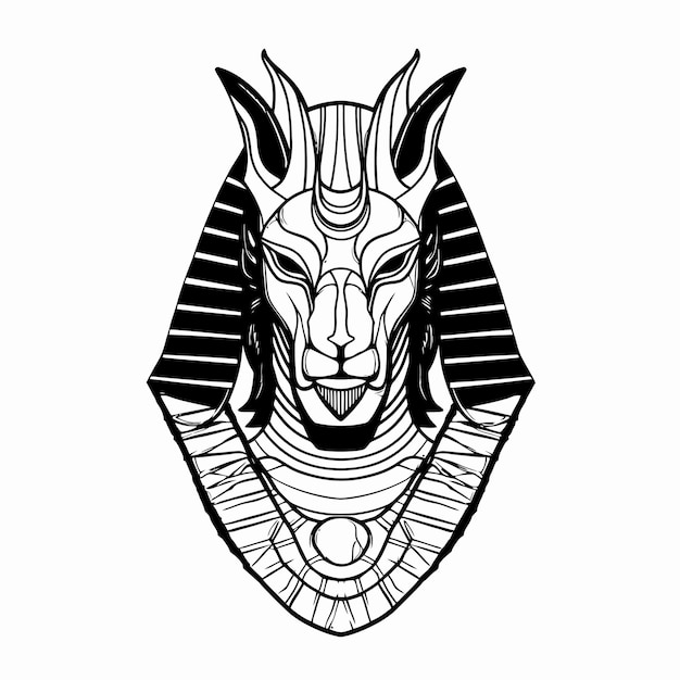 Line Art of King Anubis