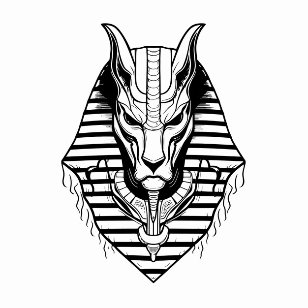 Line Art of King Anubis