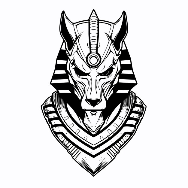 Premium Vector | Line art of king anubis