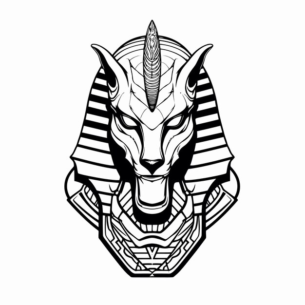 Line art of king anubis