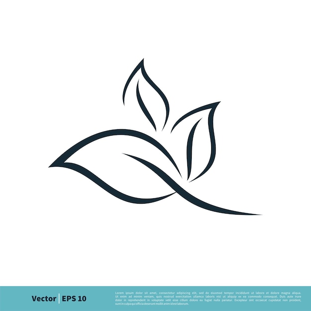 ライン アート リーフ アイコン ベクトルのロゴのテンプレート イラスト デザイン ベクトル EPS 10