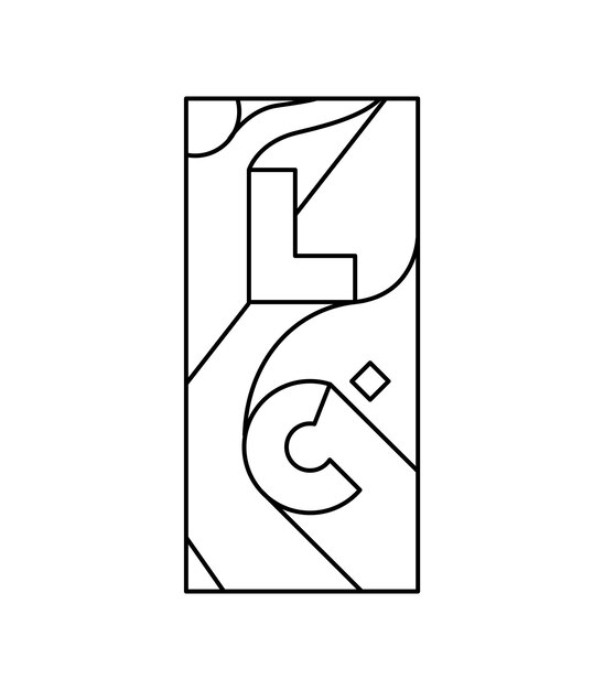ライン アートの文字のロゴの描画
