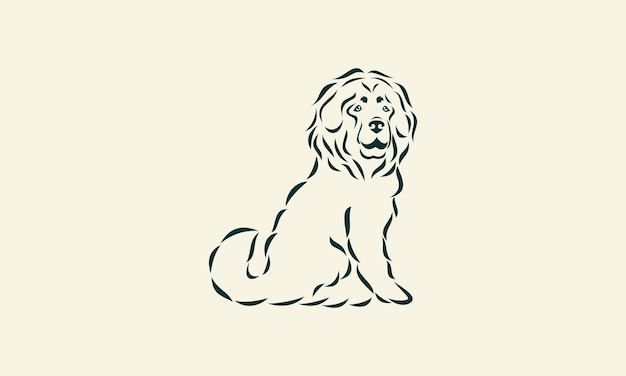 Line art lion logo template