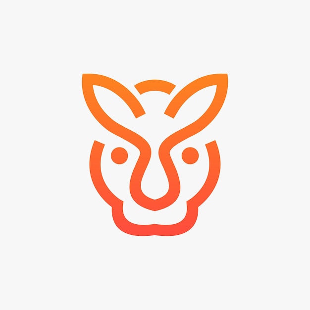 шаблон логотипа line art lion