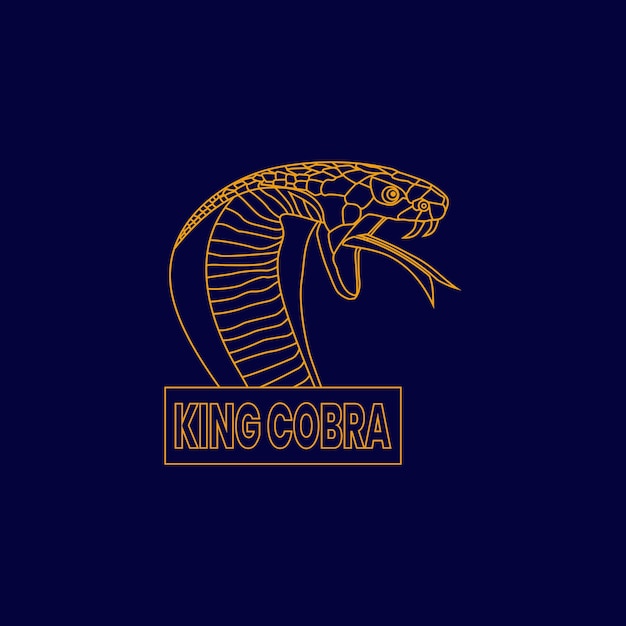 Vettore line art logo king cobra dal design unico e moderno ed elegante