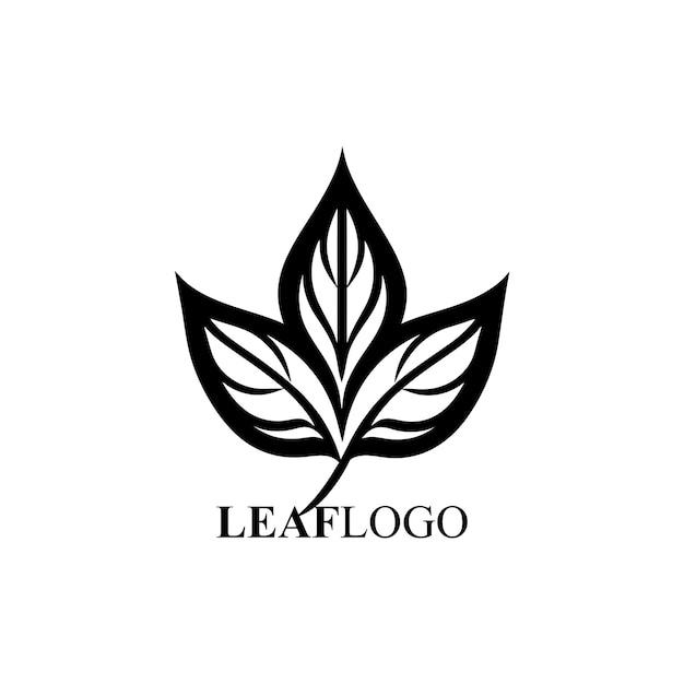 line art logo of a leaf