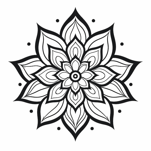 Line art mandala design