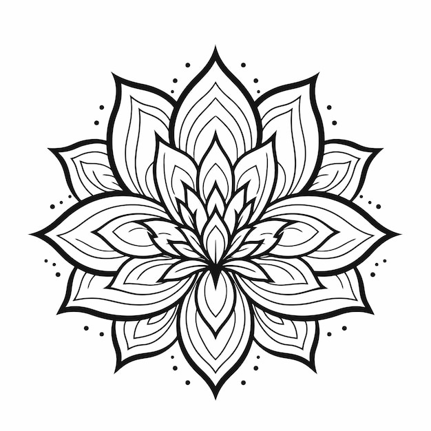 Vettore disegno mandala linea arte