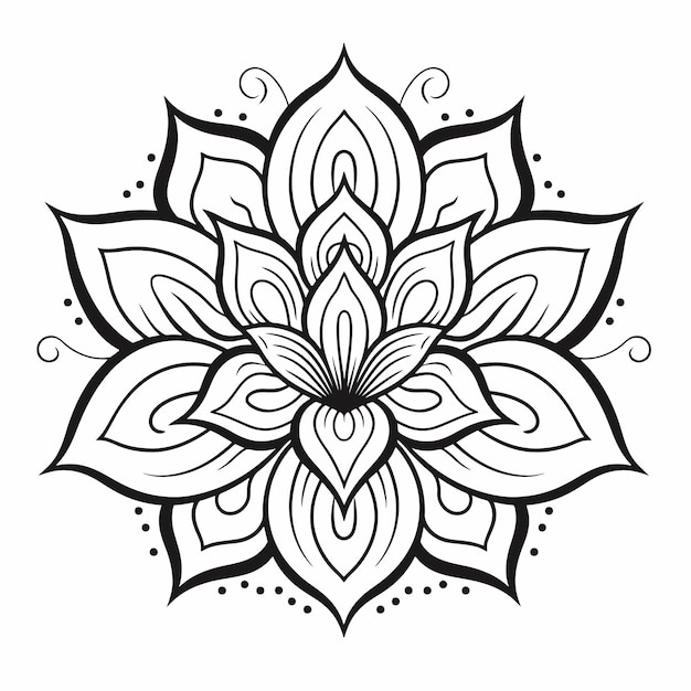 Vettore disegno mandala linea arte