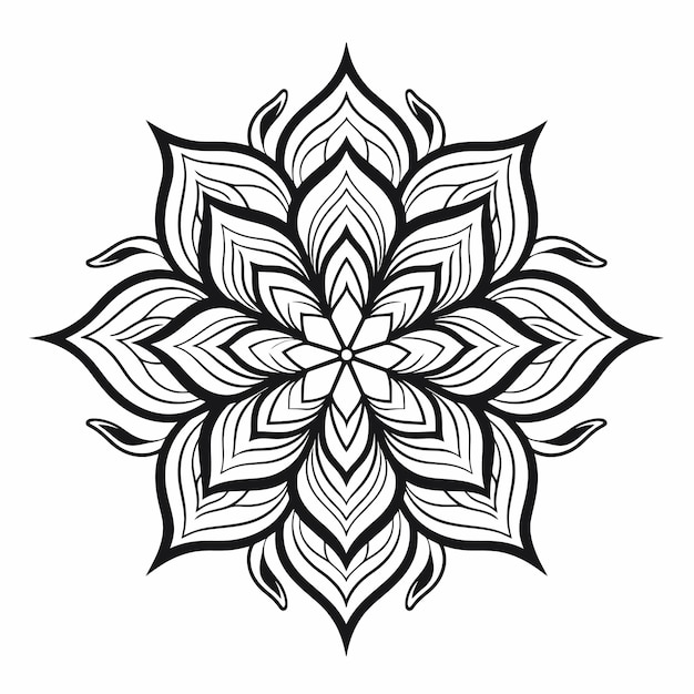 Line art mandala design