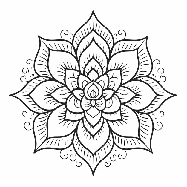 Disegno mandala linea arte