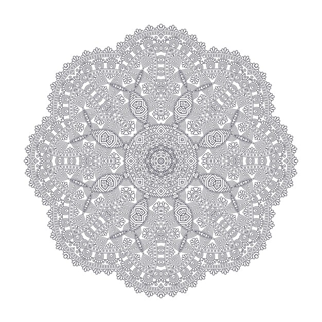 Line art mandala vector for design