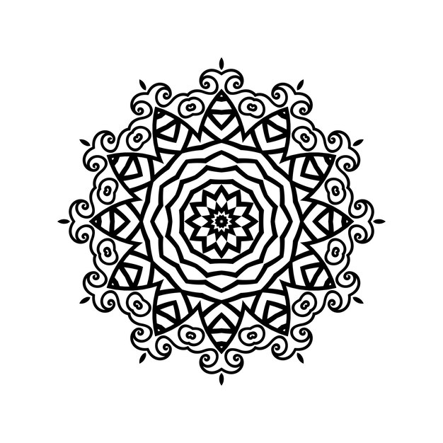 Line art mandala vector for design